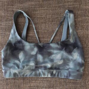 Athleta Women’s Blue Gray Floral Design Sports Bra Small